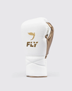 Fly Boxhandschuhe Superlace 2 mit Schnürung, Weiß-Gold