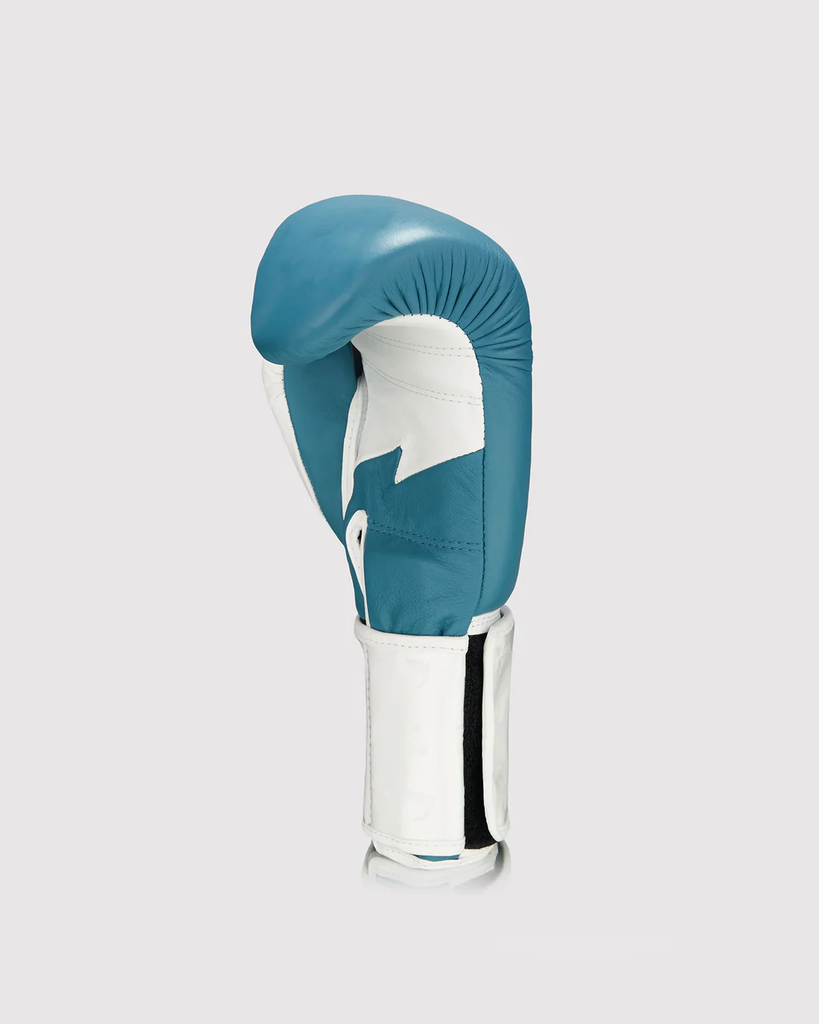 Fly Boxhandschuhe Superloop Lightning mit Schnürung, Blau-Weiß