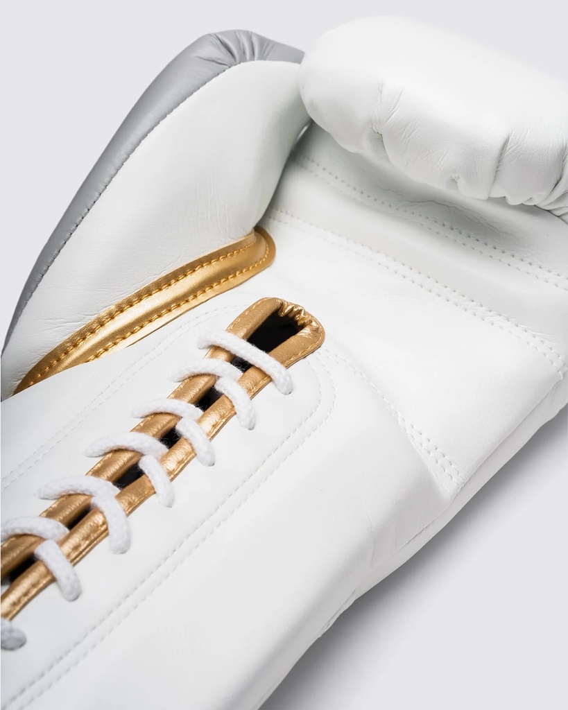 Fly Boxhandschuhe Superlace Pro X 2, Weiß-Grau-Gold 7