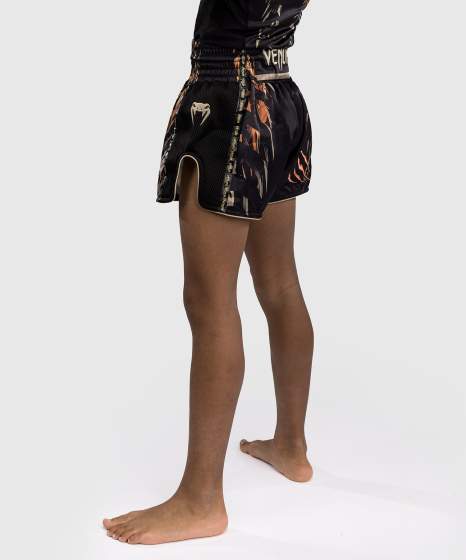 Venum Muay Thai Shorts Tiger Kids, Schwarz-Orange 3