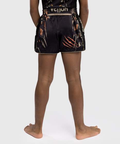 Venum Muay Thai Shorts Tiger Kids, Schwarz-Orange 4