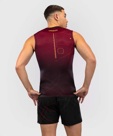 Venum Rash Guard Tactical XT Ärmellos, Schwarz-Burgundrot-Gold 3