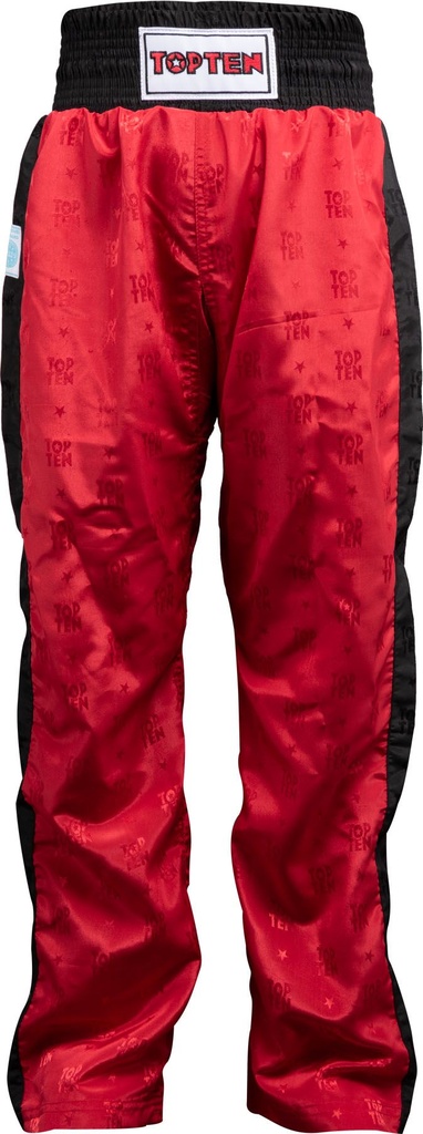 Top Ten Kickboxhose WAKO Classic, Rot-Schwarz 2