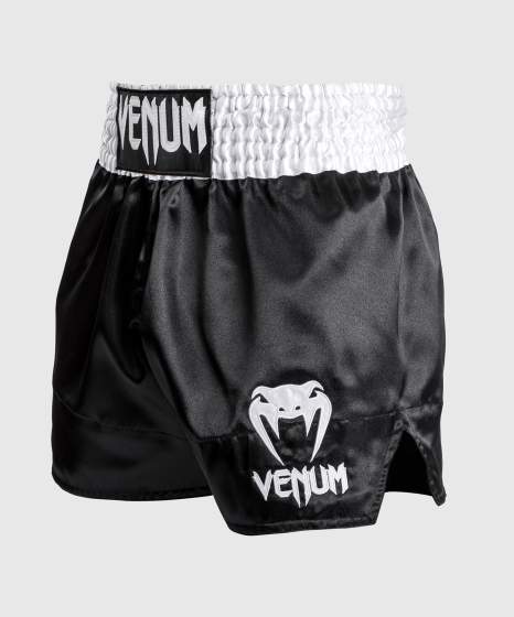 Venum Muay Thai Shorts Classic, Schwarz-Weiß 2