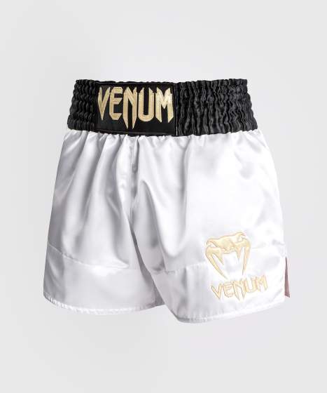 Venum Muay Thai Shorts Classic, Weiß-Schwarz-Gold 2