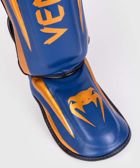Venum Schienbeinschoner Elite SE, Blau-Gold 3