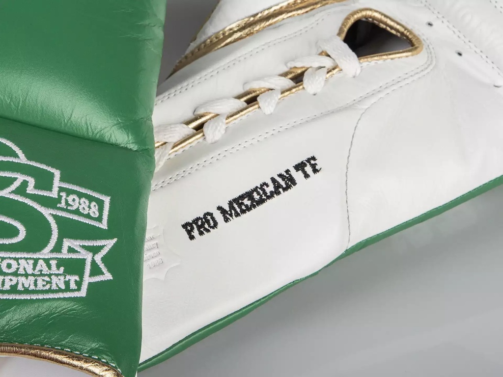 Paffen Sport Boxhandschuhe Pro Mexican TF Fight mit Schnürung, Grün-Gold 2