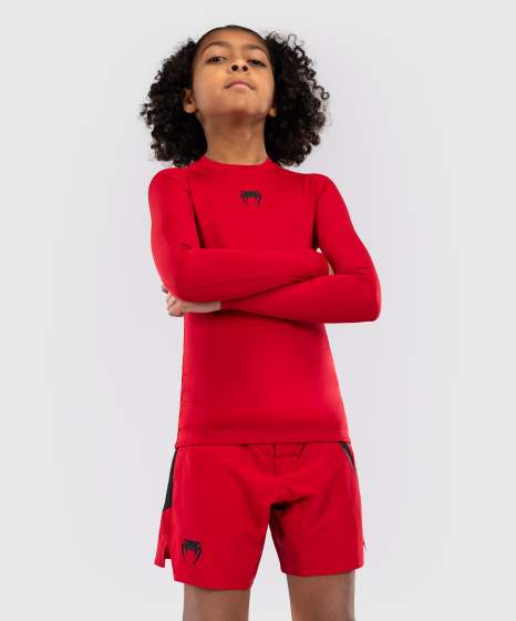 Venum Rash Guard Contender Kids, Rot