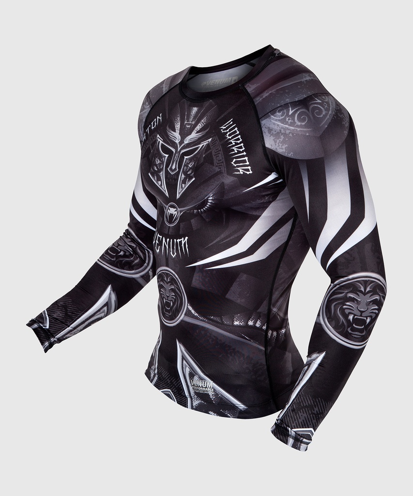 Venum Gladiator 3.0 Rash Guard, lange Ärmel Schwarz-Weiß 4
