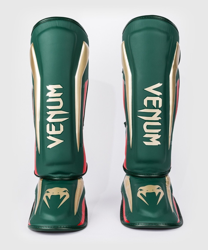 Venum Schienbeinschoner Elite SE, Grün-Gold