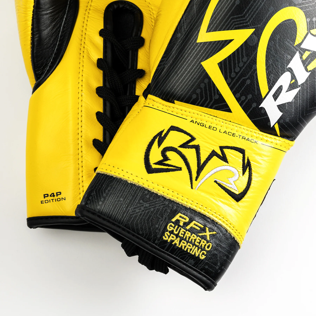 Rival Boxhandschuhe RFX-Guerrero Sparring P4P Edition mit Schnürung, Schwarz-Gelb