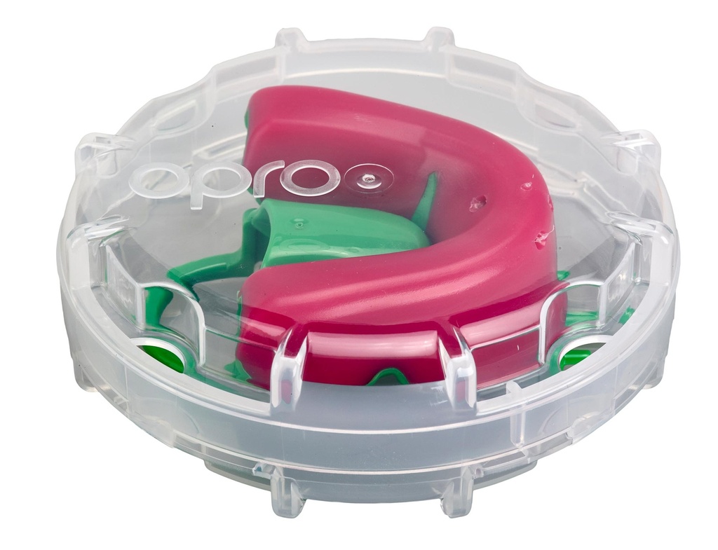 Opro Mundschutz Silver Junior, Pink-Grün 4
