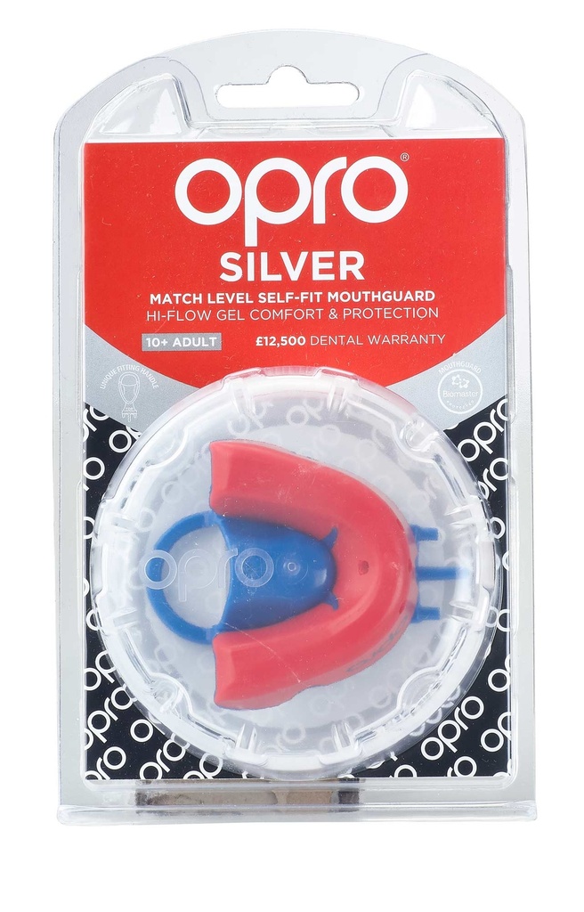 Opro Mundschutz Silver Junior, Rot-Blau 2