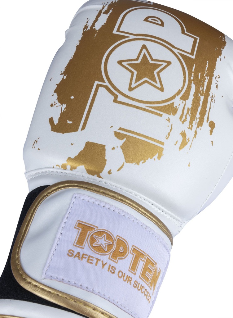 Top Ten Boxhandschuhe Golden Star, Weiß-Gold