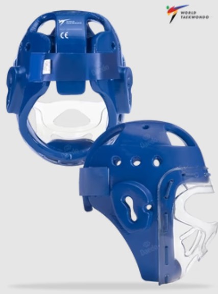 Daedo Kopfschutz Taekwondo WT mit Visier, Weiß-Rot-Blau