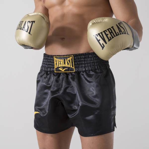 Everlast Muay Thai Shorts, Schwarz-Gold 4
