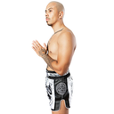 8Weapons Muay Thai Shorts Carbon Sak Yant Tigers, Weiß