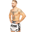 8Weapons Muay Thai Shorts Carbon Snow Night, Weiß