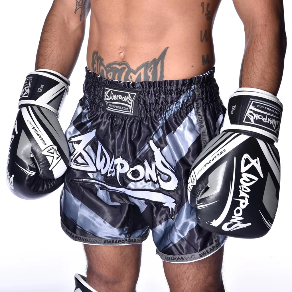 8Weapons Muay Thai Shorts Shift, Schwarz 6