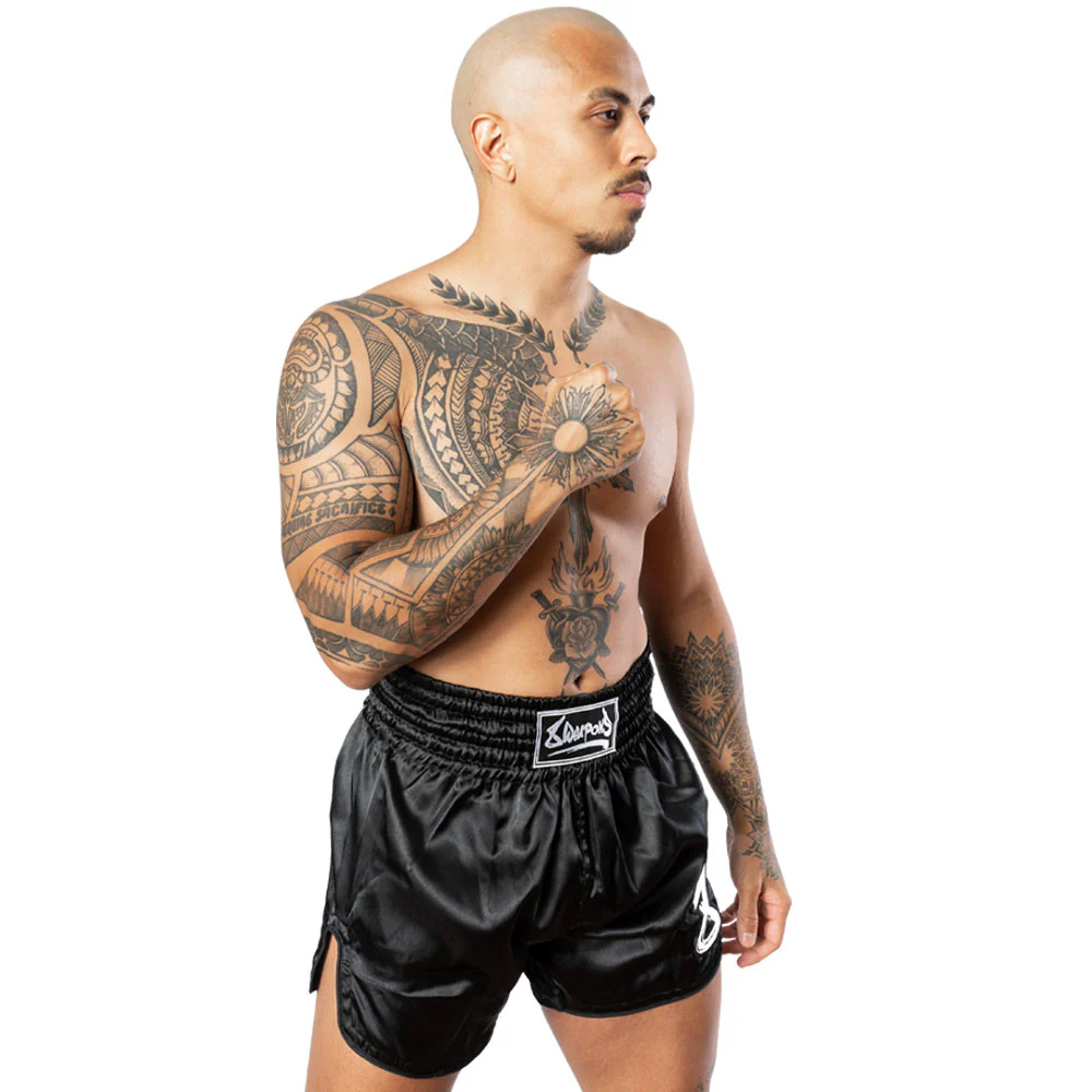 8Weapons Muay Thai Shorts Strike, Schwarz-Weiß 7