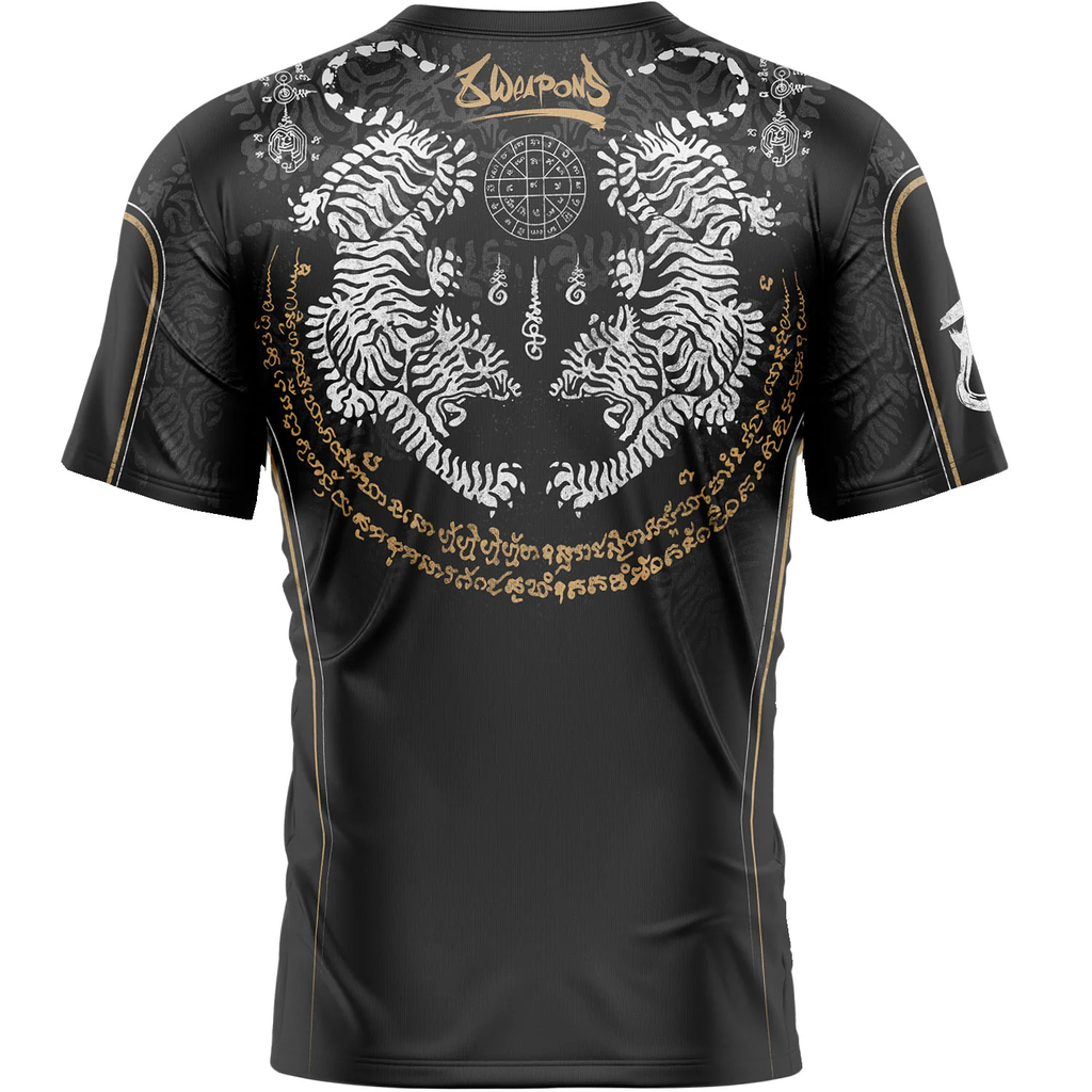 8Weapons T-Shirt Sak Yant Tigers, Schwarz-Gelb