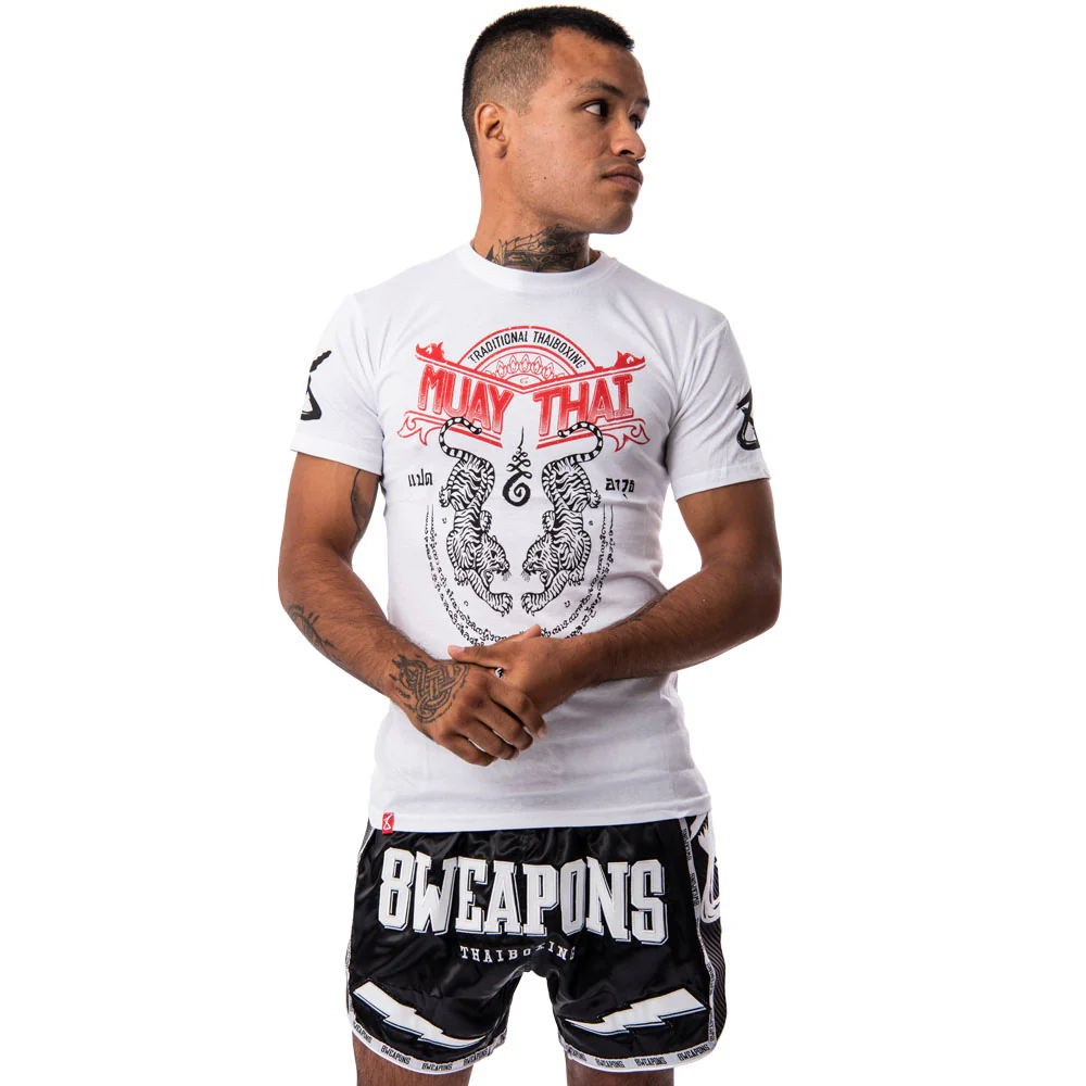 8Weapons T-Shirt Sak Yant Tigers, Weiß 4