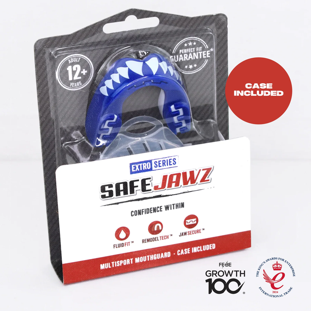 Safejawz Mundschutz Extro Serie Shark, Blau