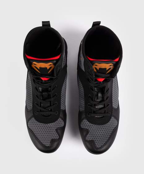 Venum Boxschuhe Elite, Schwarz-Grau-Gold 3