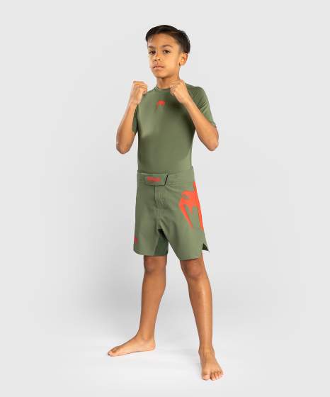 Venum Fight Shorts Light Kids, Khaki-Orange 4