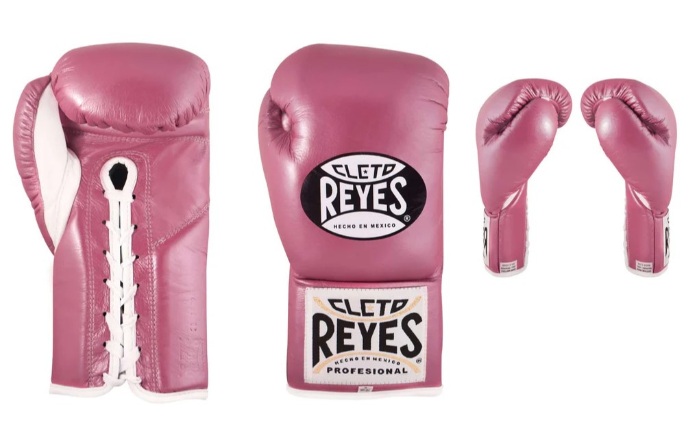 Cleto Reyes Boxhandschuhe Professional Fight mit Schnürung, Pink 2
