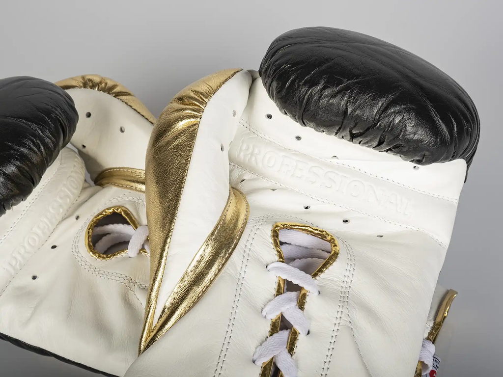 Paffen Sport Boxhandschuhe Pro Mexican TF Fight mit Schnürung, Schwarz-Gold