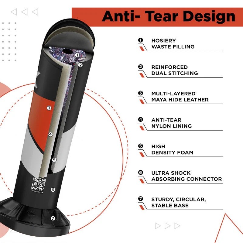 RDX Standboxsack R8 Kids 120x27cm, Schwarz-Weiß-Blau 4