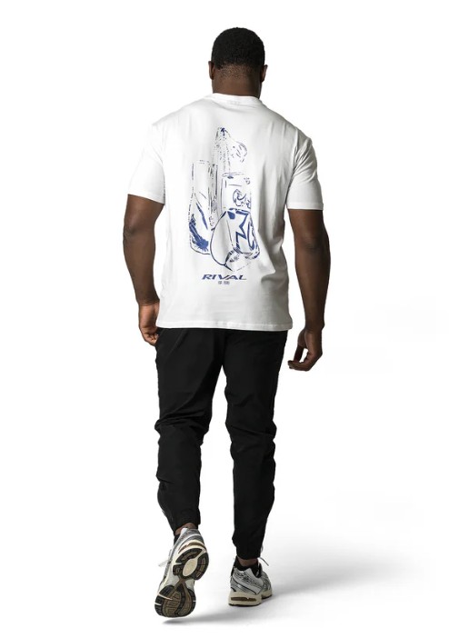 Rival T-Shirt Faded Gloves mit Spandex, Weiss