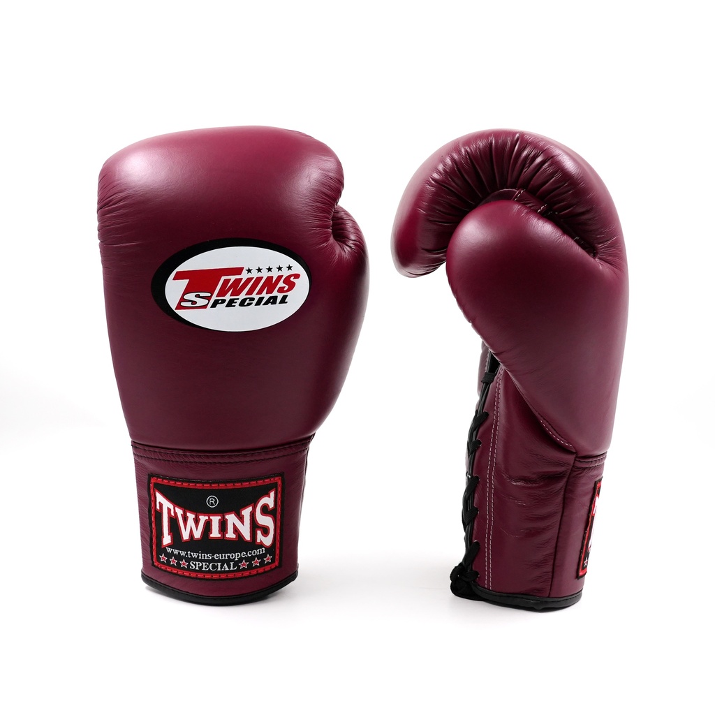 Twins Boxhandschuhe BGLL-1 mit Schnürung, Marone 2