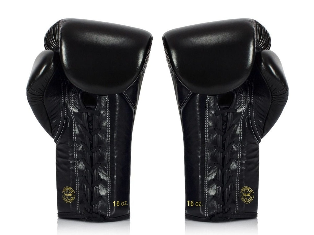 Fairtex Boxhandschuhe Glory BGLG1 mit Schnürung, Schwarz-Gold 2