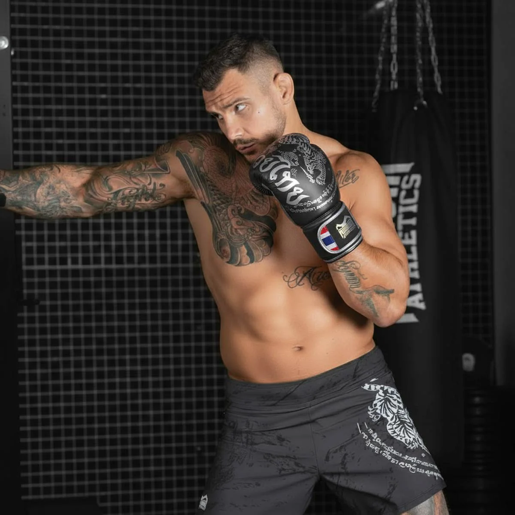 Phantom Boxhandschuhe Muay Thai LE, Schwarz-Silber