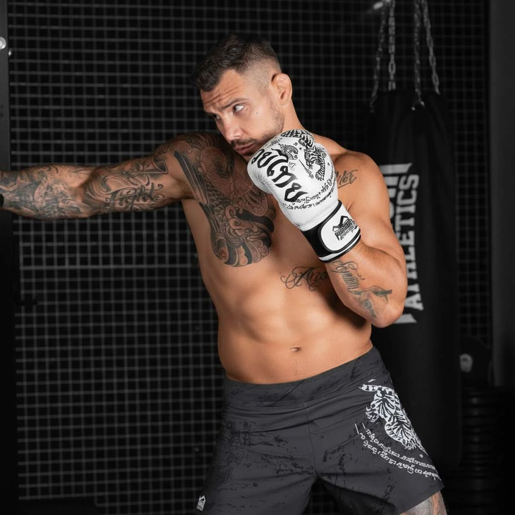 Phantom Boxhandschuhe Muay Thai, Weiß-Schwarz
