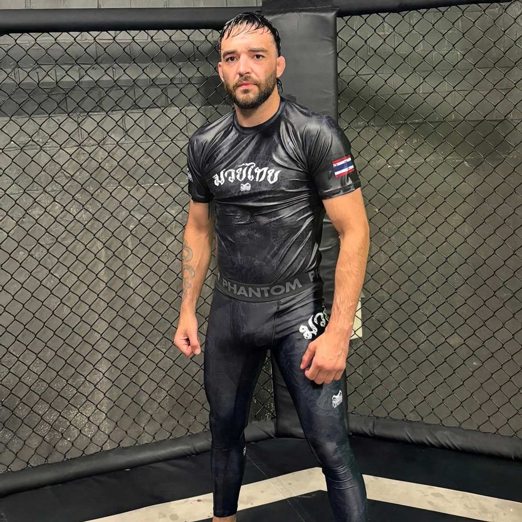 Phantom Compression Pants Muay Thai, Schwarz 10