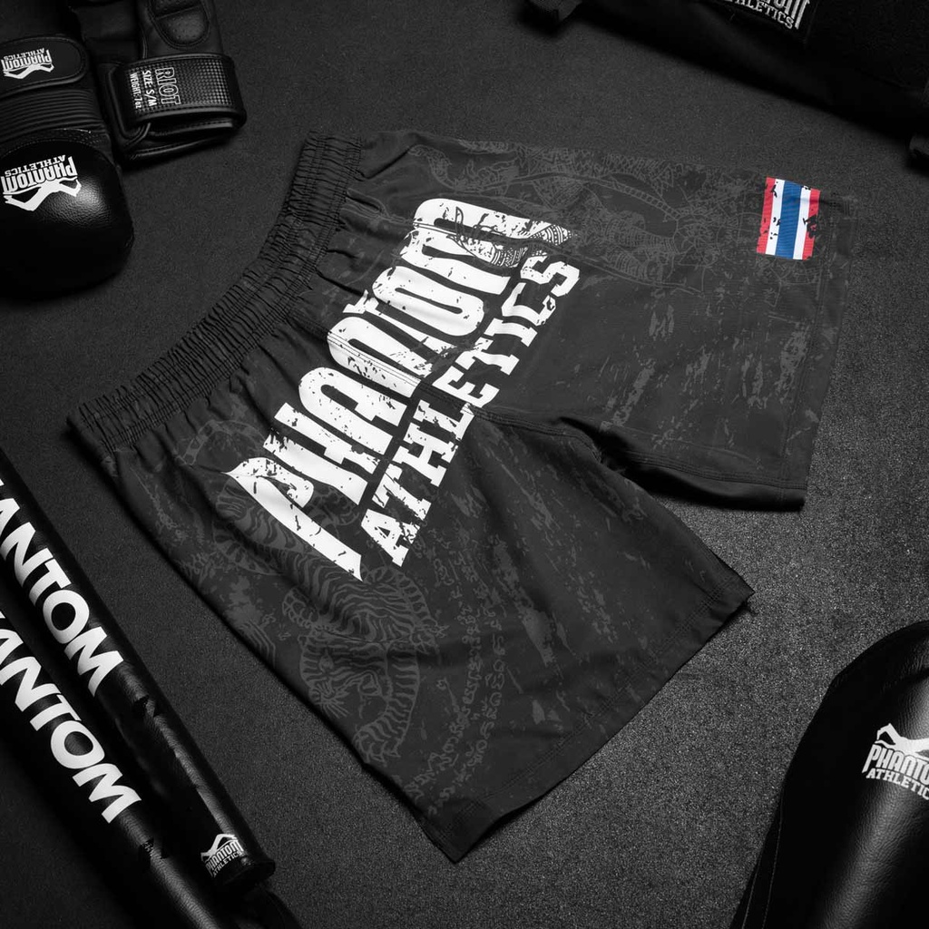 Phantom Fight Shorts Evo Muay Thai, Schwarz