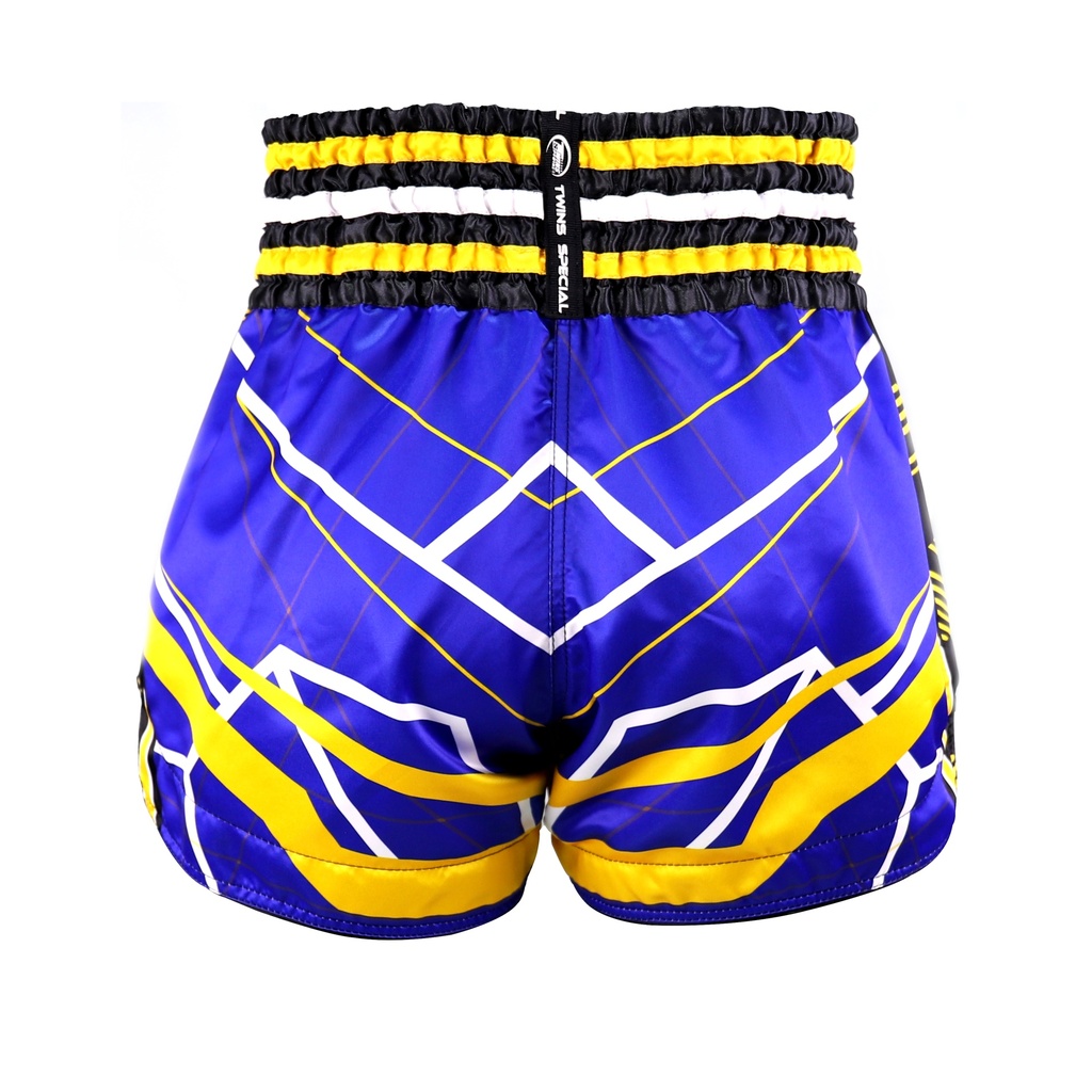 Twins Muay Thai Shorts Racing, Blau-Gelb 3