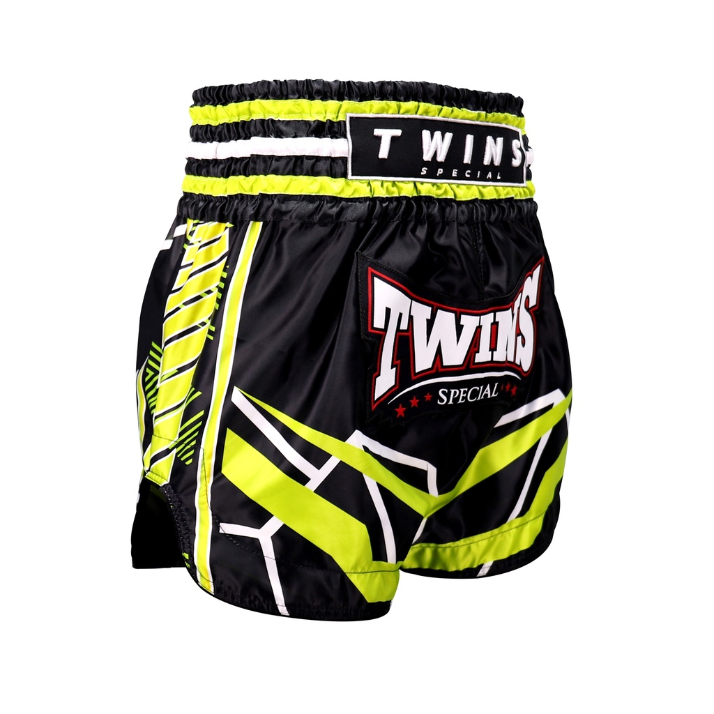 Twins Muay Thai Shorts Racing, Schwarz-Grün 2
