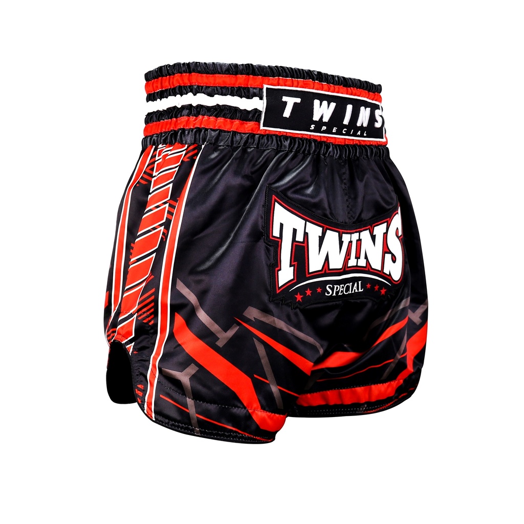 Twins Muay Thai Shorts Racing, Schwarz-Rot 2