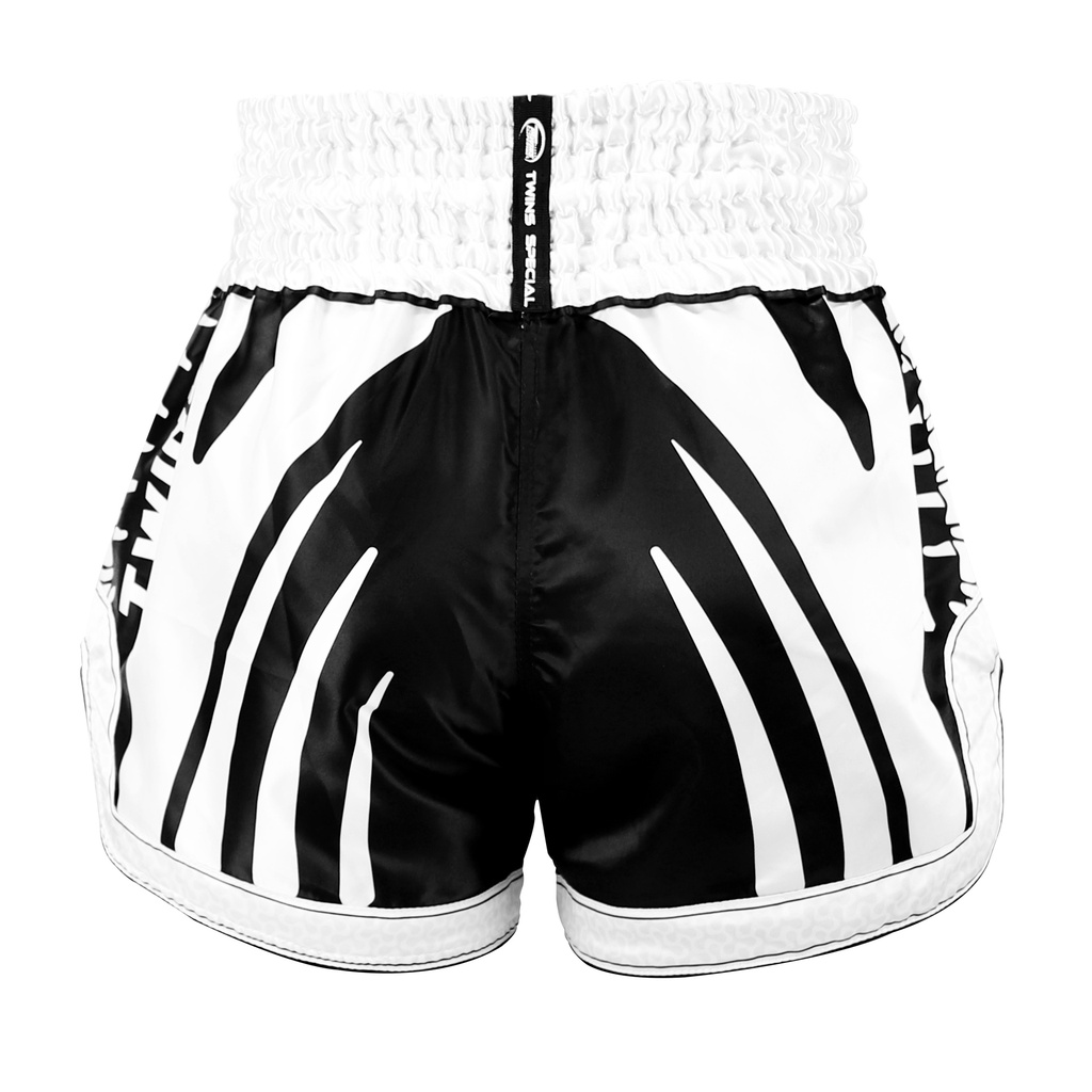 Twins Muay Thai Shorts Spine, Schwarz-Weiß 3