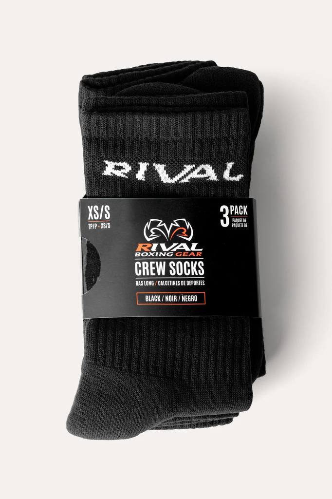 Rival Socken Crew 3-er Pack, Schwarz