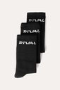 Rival Socken Crew 3-er Pack, Schwarz
