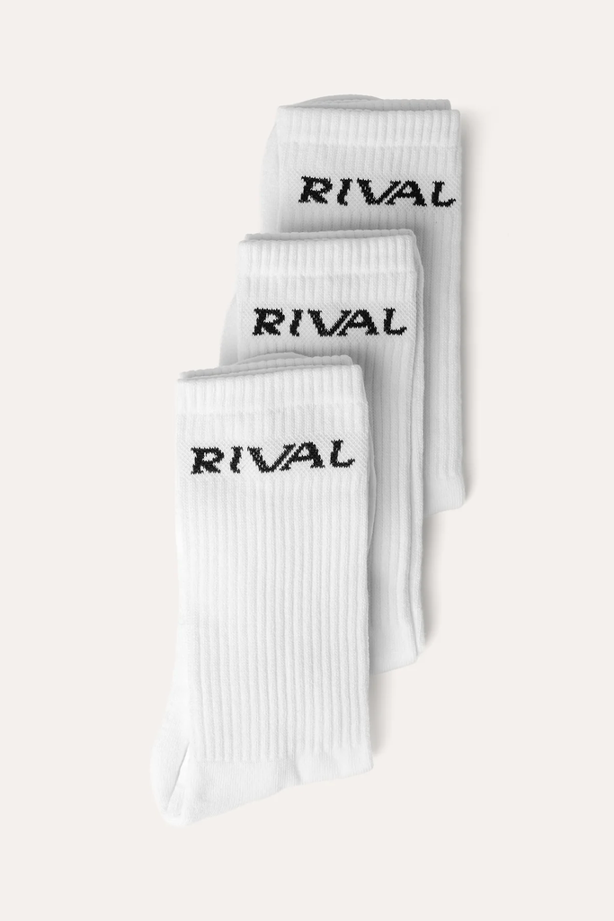 Rival Socken Crew 3-er Pack, Weiß
