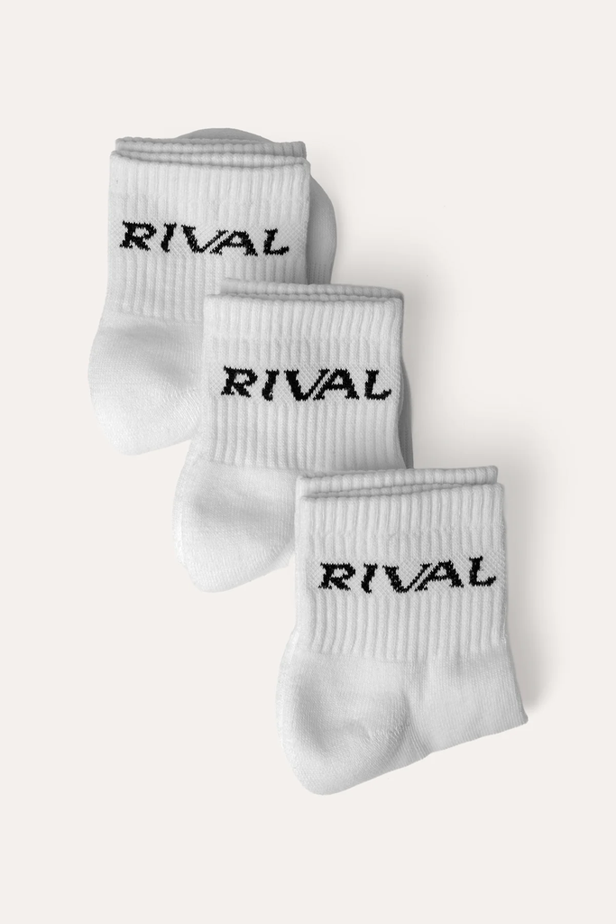 Rival Socken Sneaker 3-er Pack, Weiß