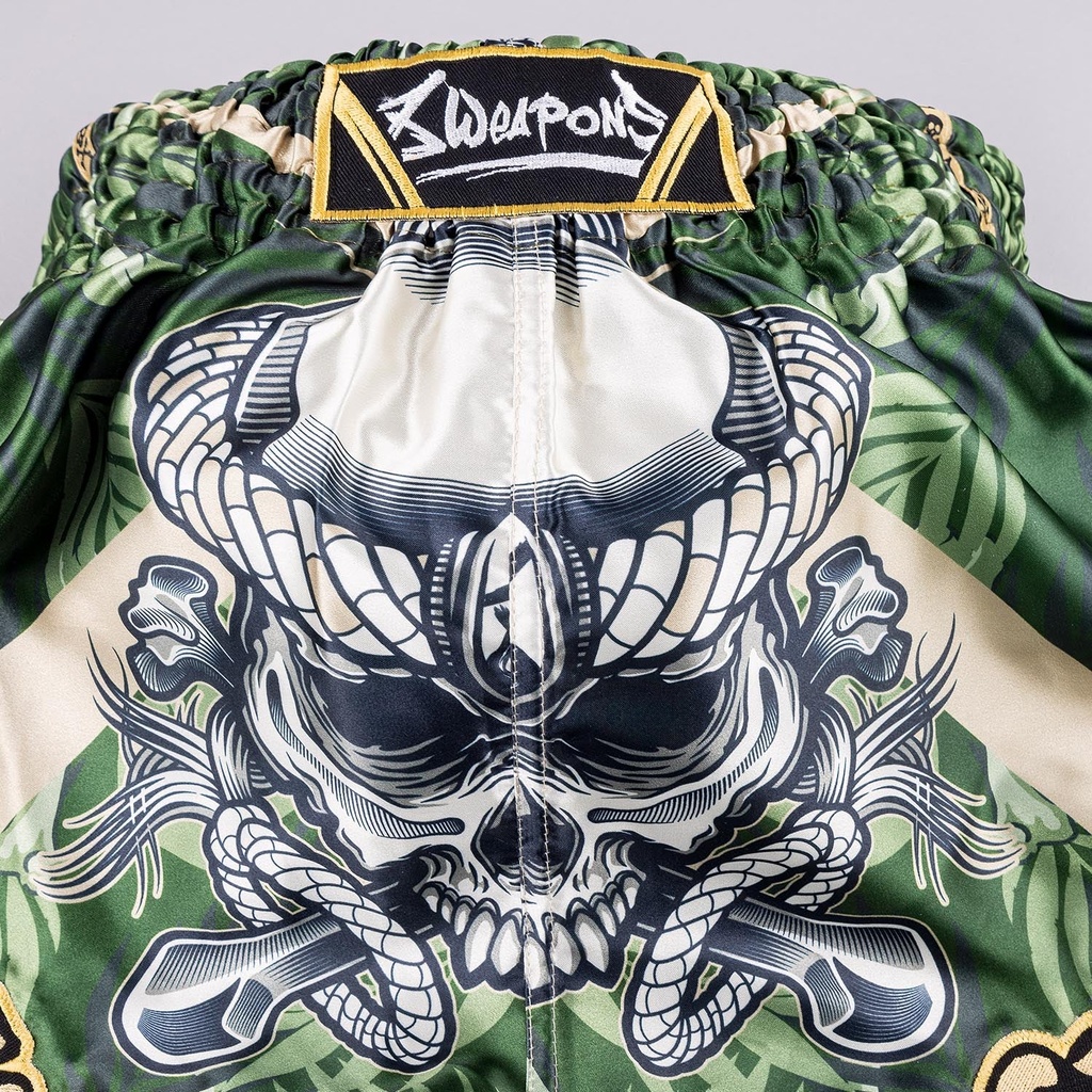 8Weapons Muay Thai Shorts Bone Island, Olivgrün 3