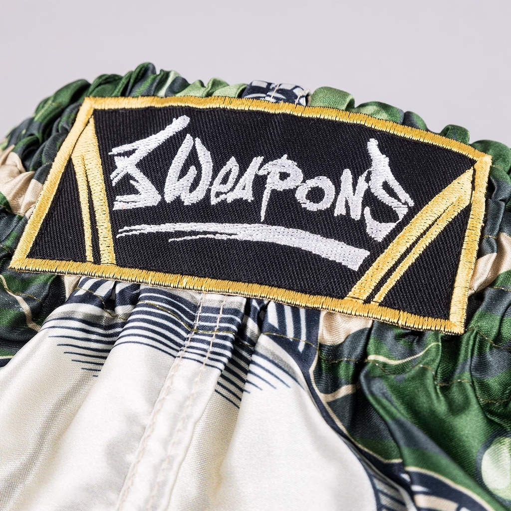 8Weapons Muay Thai Shorts Bone Island, Olivgrün 4