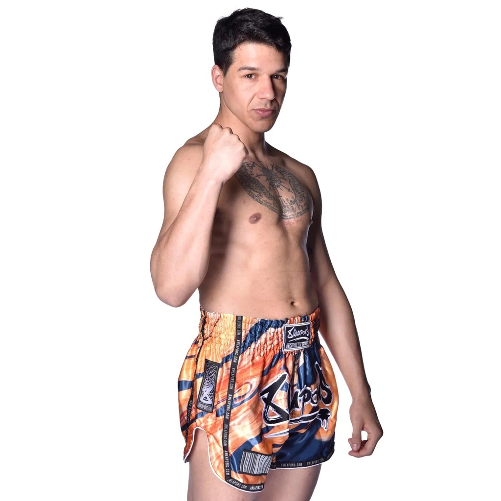 8Weapons Muay Thai Shorts Vivo Magma, Orange 4